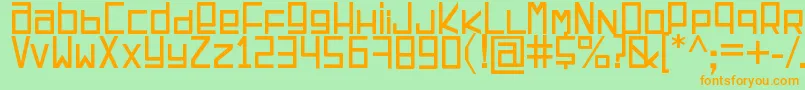 EspacioCuadrado Font – Orange Fonts on Green Background