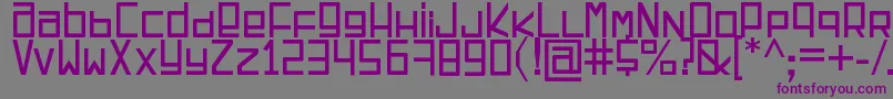 EspacioCuadrado-fontti – violetit fontit harmaalla taustalla