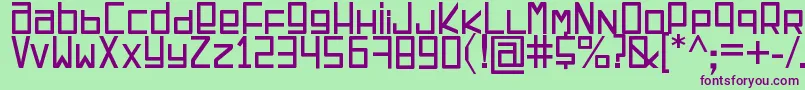 EspacioCuadrado Font – Purple Fonts on Green Background