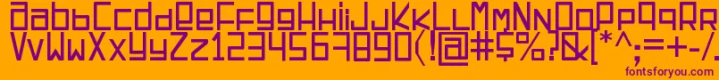 EspacioCuadrado-Schriftart – Violette Schriften auf orangefarbenem Hintergrund