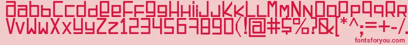EspacioCuadrado-Schriftart – Rote Schriften auf rosa Hintergrund