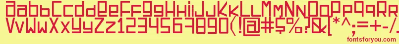 EspacioCuadrado Font – Red Fonts on Yellow Background