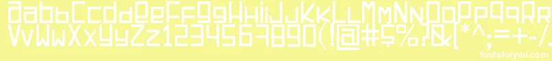 フォントEspacioCuadrado – 黄色い背景に白い文字