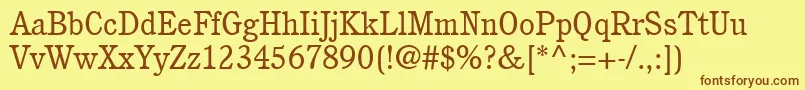 ItcCushingLtBook Font – Brown Fonts on Yellow Background