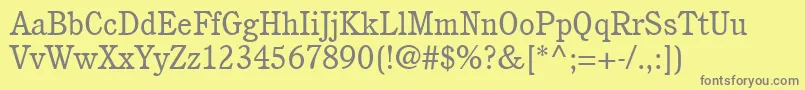 ItcCushingLtBook Font – Gray Fonts on Yellow Background