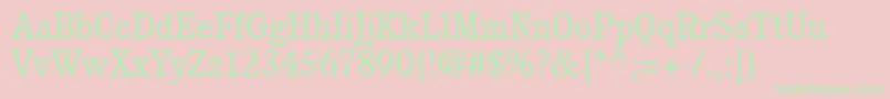 ItcCushingLtBook Font – Green Fonts on Pink Background