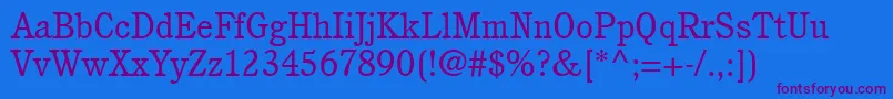 ItcCushingLtBook Font – Purple Fonts on Blue Background