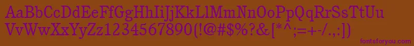 ItcCushingLtBook Font – Purple Fonts on Brown Background