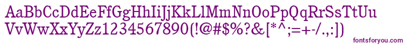 ItcCushingLtBook Font – Purple Fonts on White Background