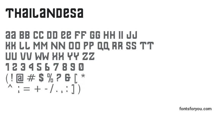 Thailandesa-fontti – aakkoset, numerot, erikoismerkit