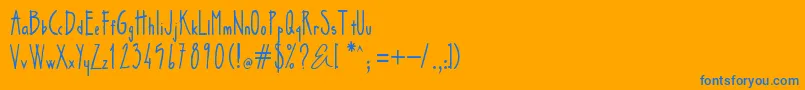 フォントZsarchankian – オレンジの背景に青い文字