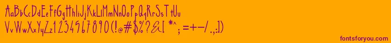 Zsarchankian Font – Purple Fonts on Orange Background