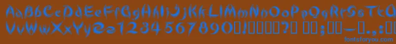 CuteLine Font – Blue Fonts on Brown Background