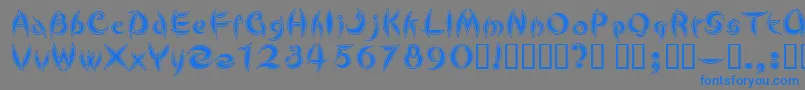 CuteLine-Schriftart – Blaue Schriften auf grauem Hintergrund