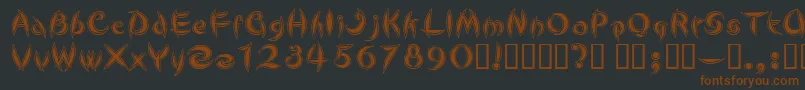CuteLine Font – Brown Fonts on Black Background