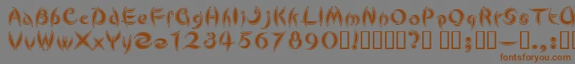 CuteLine Font – Brown Fonts on Gray Background