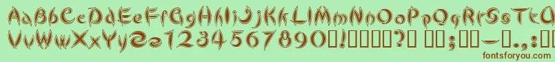 CuteLine Font – Brown Fonts on Green Background