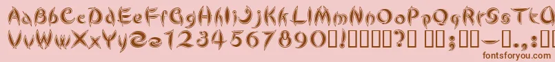 CuteLine Font – Brown Fonts on Pink Background