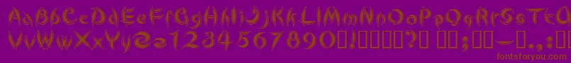 CuteLine Font – Brown Fonts on Purple Background