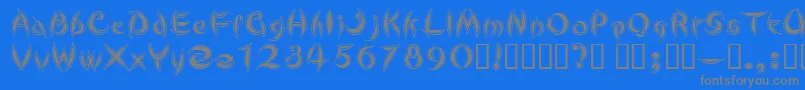 CuteLine Font – Gray Fonts on Blue Background