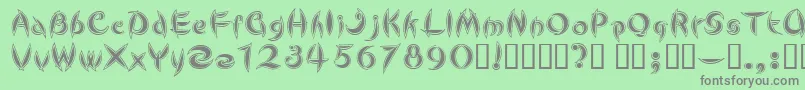 CuteLine Font – Gray Fonts on Green Background