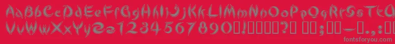 CuteLine Font – Gray Fonts on Red Background