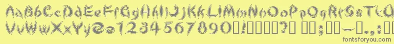 フォントCuteLine – 黄色の背景に灰色の文字