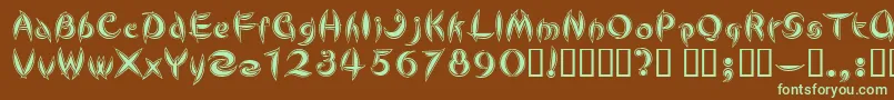 CuteLine Font – Green Fonts on Brown Background