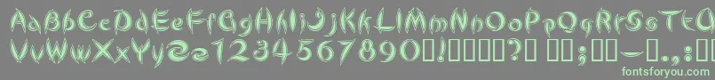 CuteLine Font – Green Fonts on Gray Background