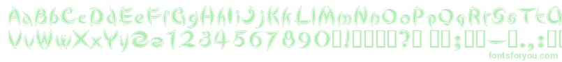 CuteLine Font – Green Fonts on White Background