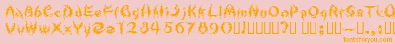 CuteLine Font – Orange Fonts on Pink Background