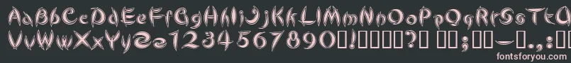 CuteLine Font – Pink Fonts on Black Background