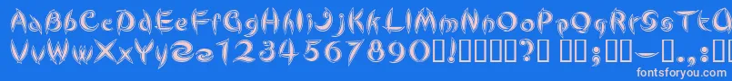 CuteLine Font – Pink Fonts on Blue Background