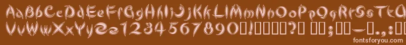 CuteLine Font – Pink Fonts on Brown Background
