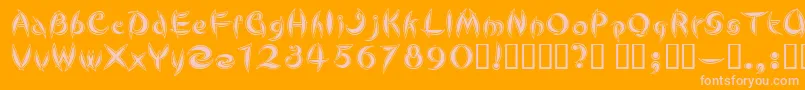 CuteLine Font – Pink Fonts on Orange Background