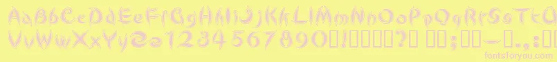 CuteLine Font – Pink Fonts on Yellow Background