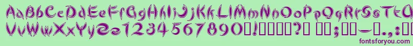 CuteLine Font – Purple Fonts on Green Background