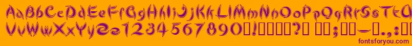 CuteLine Font – Purple Fonts on Orange Background