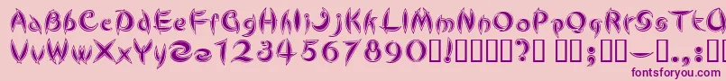 CuteLine Font – Purple Fonts on Pink Background