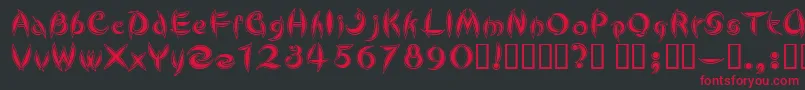 CuteLine-Schriftart – Rote Schriften auf schwarzem Hintergrund