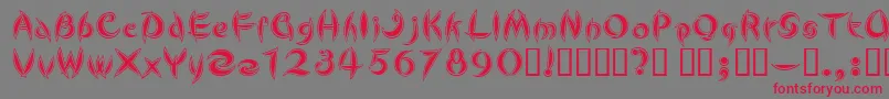 CuteLine Font – Red Fonts on Gray Background