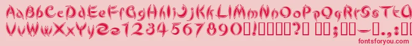 CuteLine Font – Red Fonts on Pink Background