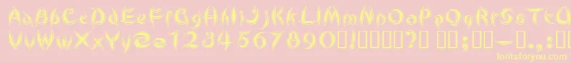 CuteLine Font – Yellow Fonts on Pink Background