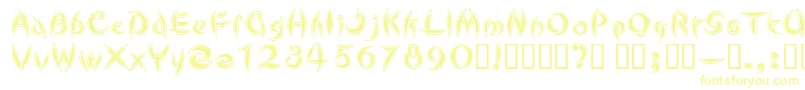 CuteLine Font – Yellow Fonts on White Background