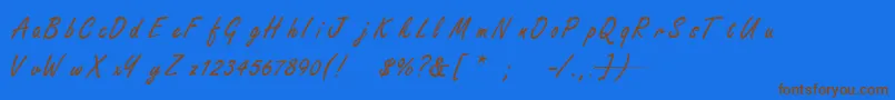 FreestyleScriptNormal Font – Brown Fonts on Blue Background