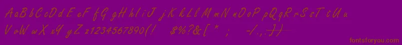 FreestyleScriptNormal-Schriftart – Braune Schriften auf violettem Hintergrund