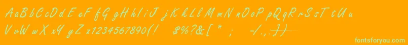 FreestyleScriptNormal Font – Green Fonts on Orange Background