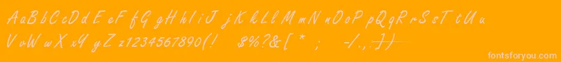 FreestyleScriptNormal Font – Pink Fonts on Orange Background