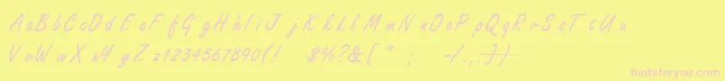 FreestyleScriptNormal-Schriftart – Rosa Schriften auf gelbem Hintergrund
