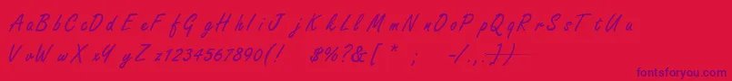 FreestyleScriptNormal Font – Purple Fonts on Red Background